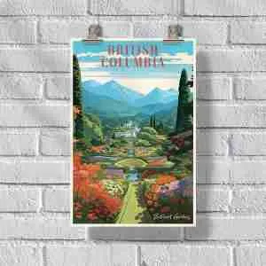 British Columbia Butchart Gardens Poster