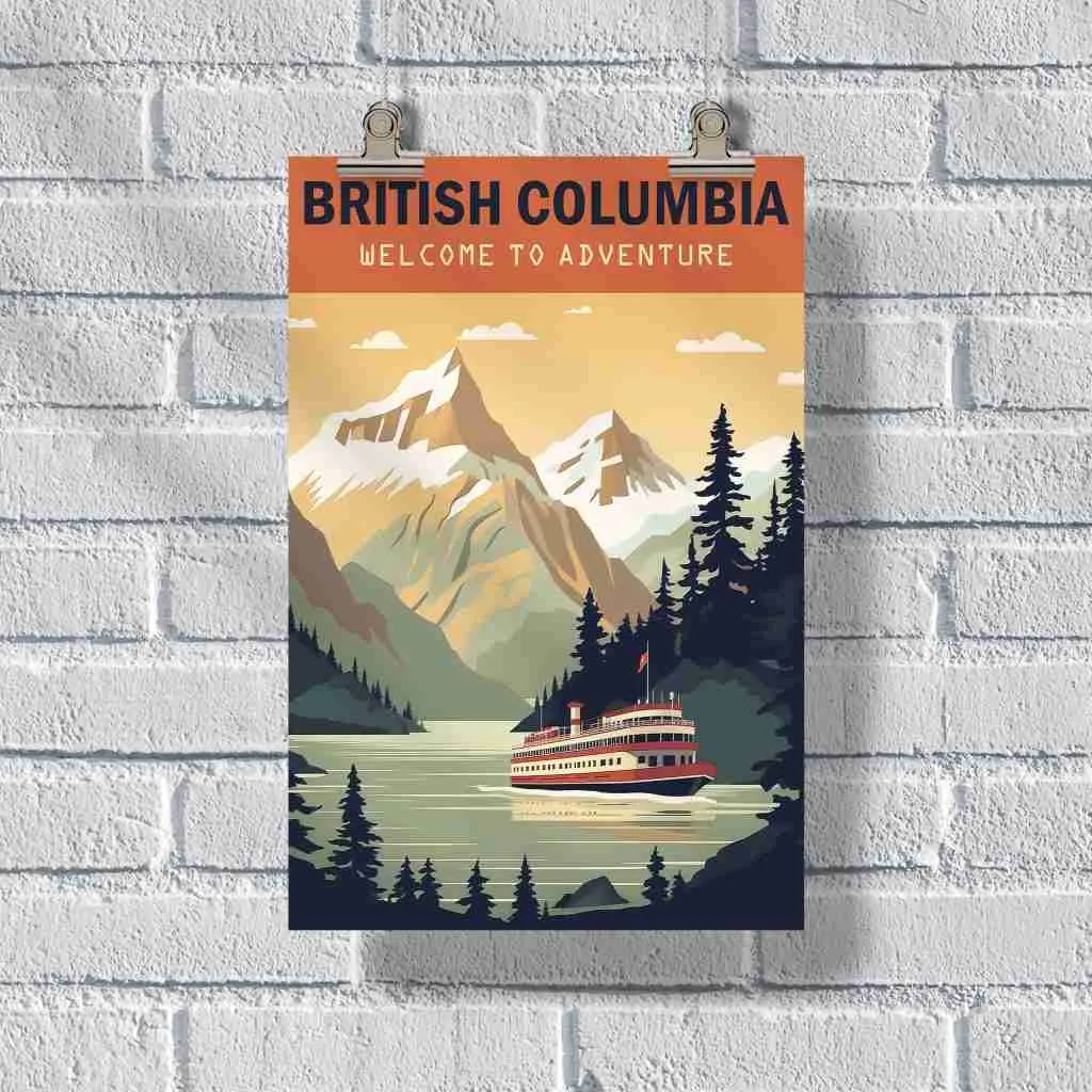 British Columbia Welcome To Adventure Poster