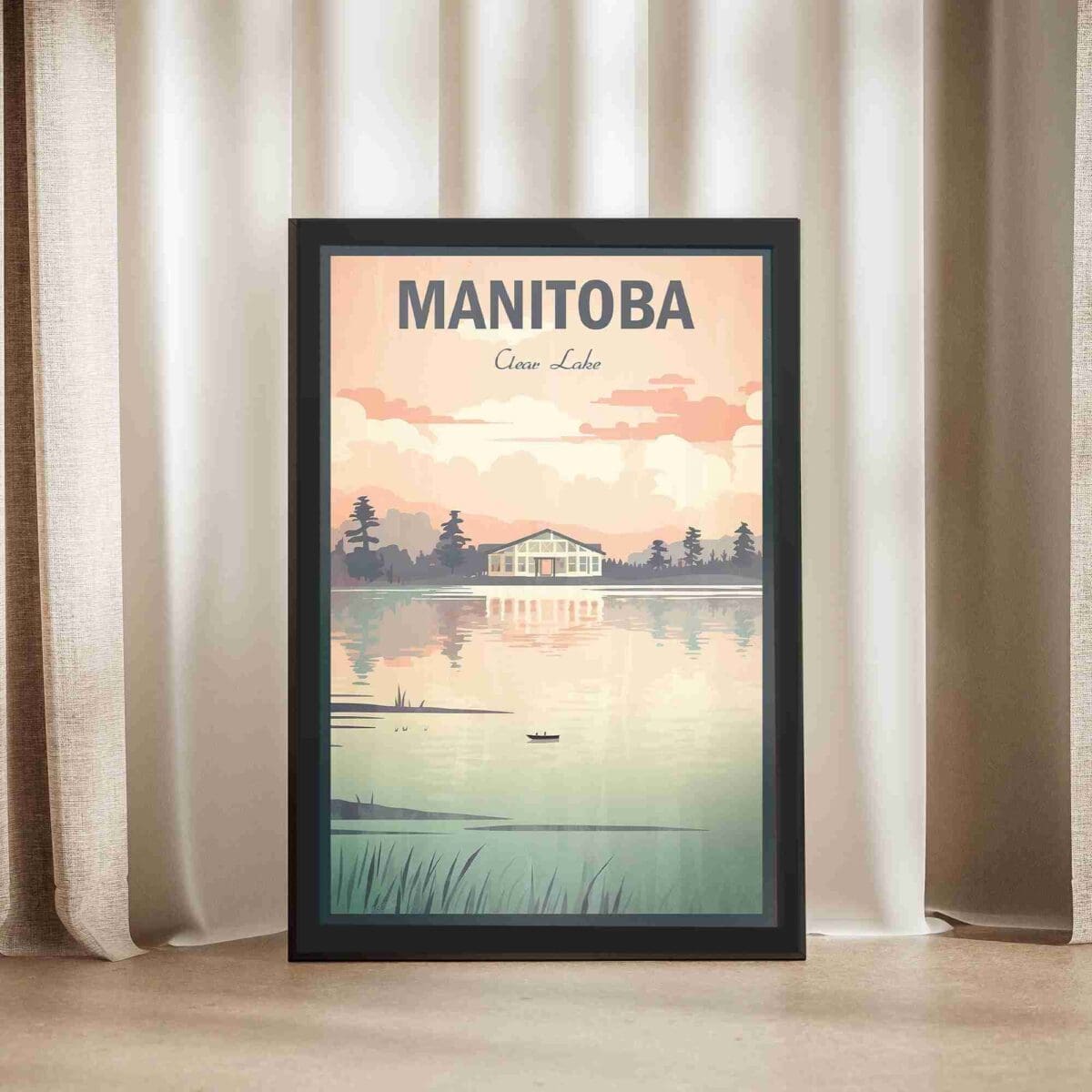 Manitoba Clear Lake Framed Poster