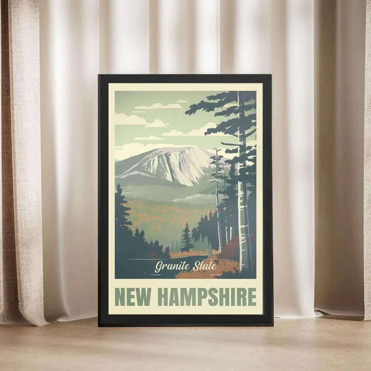 NEW HAMPSHIRe Granite State Framed Poster