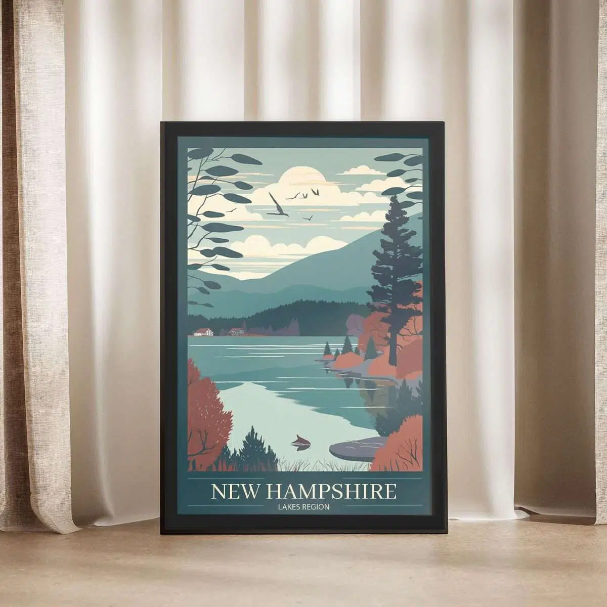 NEW HAMPSHIRe Lakes Region Framed Poster