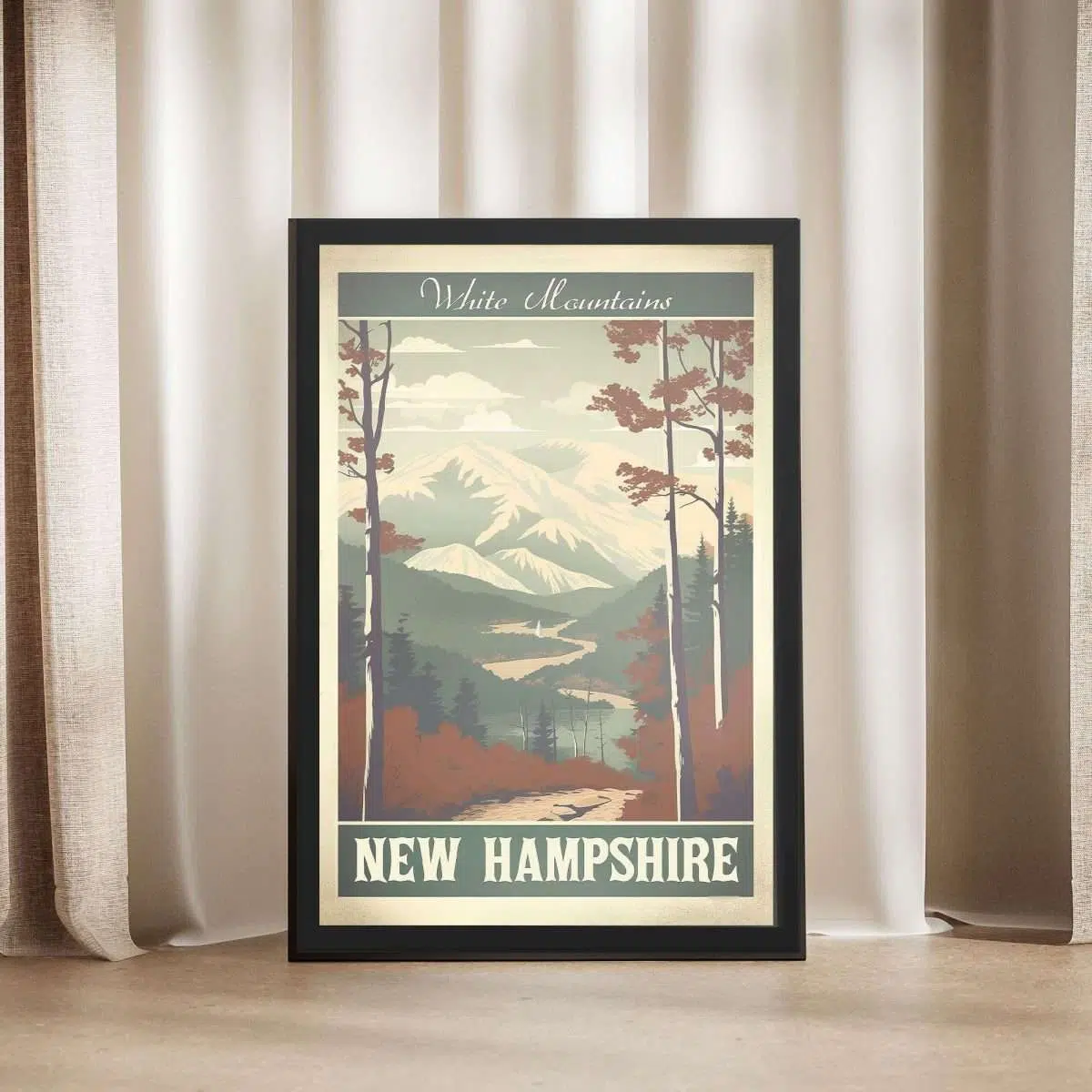 NEW HAMPSHIRe White Mountains Framed Poster