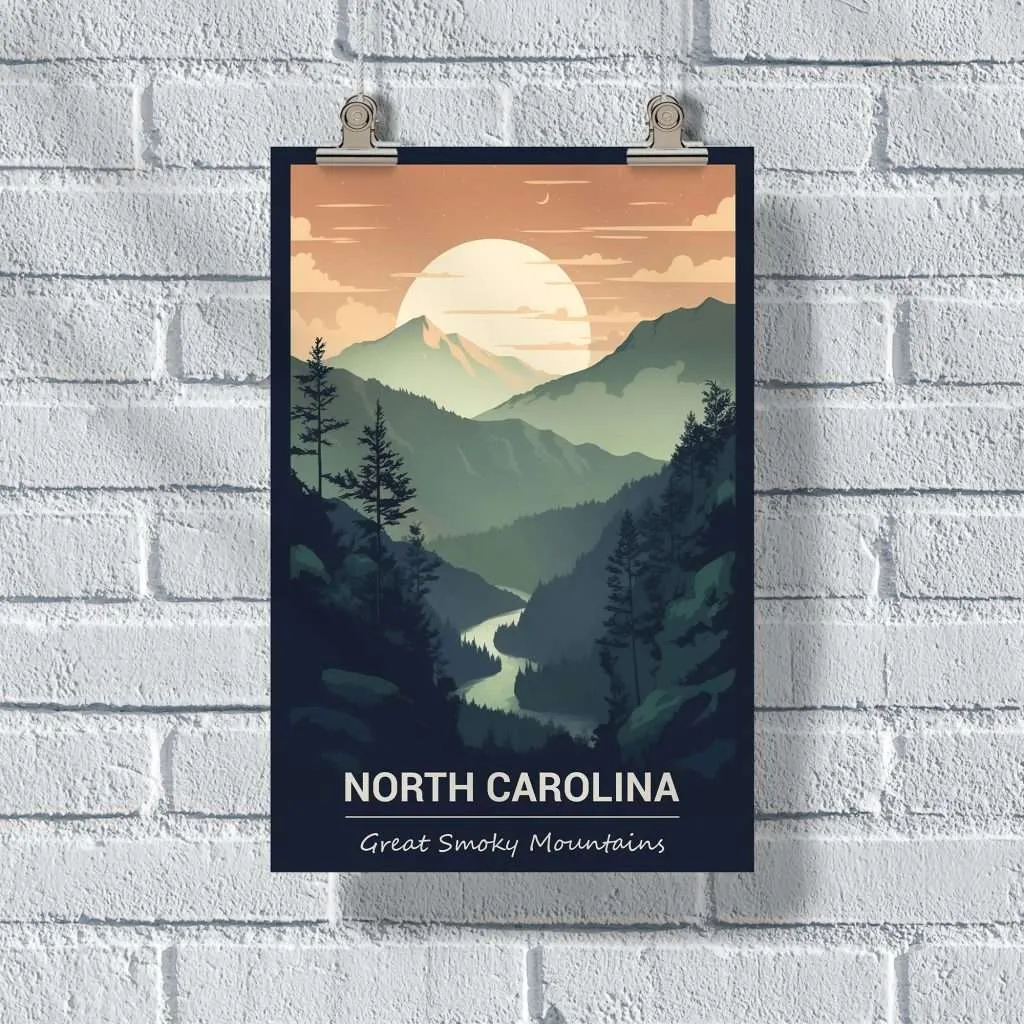 NORTH CAROLINA Great Smoky Mountains Poster