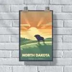 NORTH Dakota Welcome To Adventure Poster