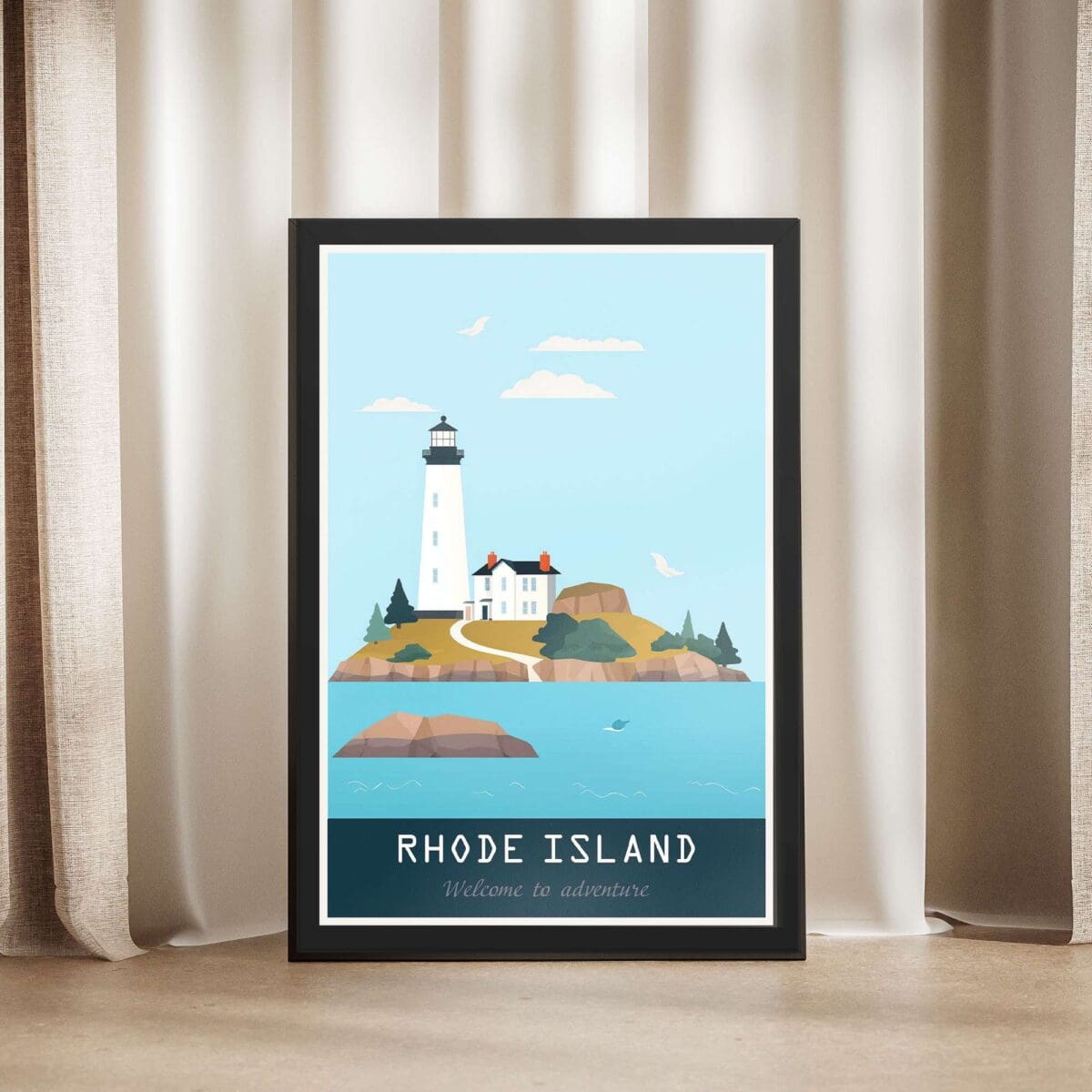 Rhode Island Welcome To Adventure Framed Poster