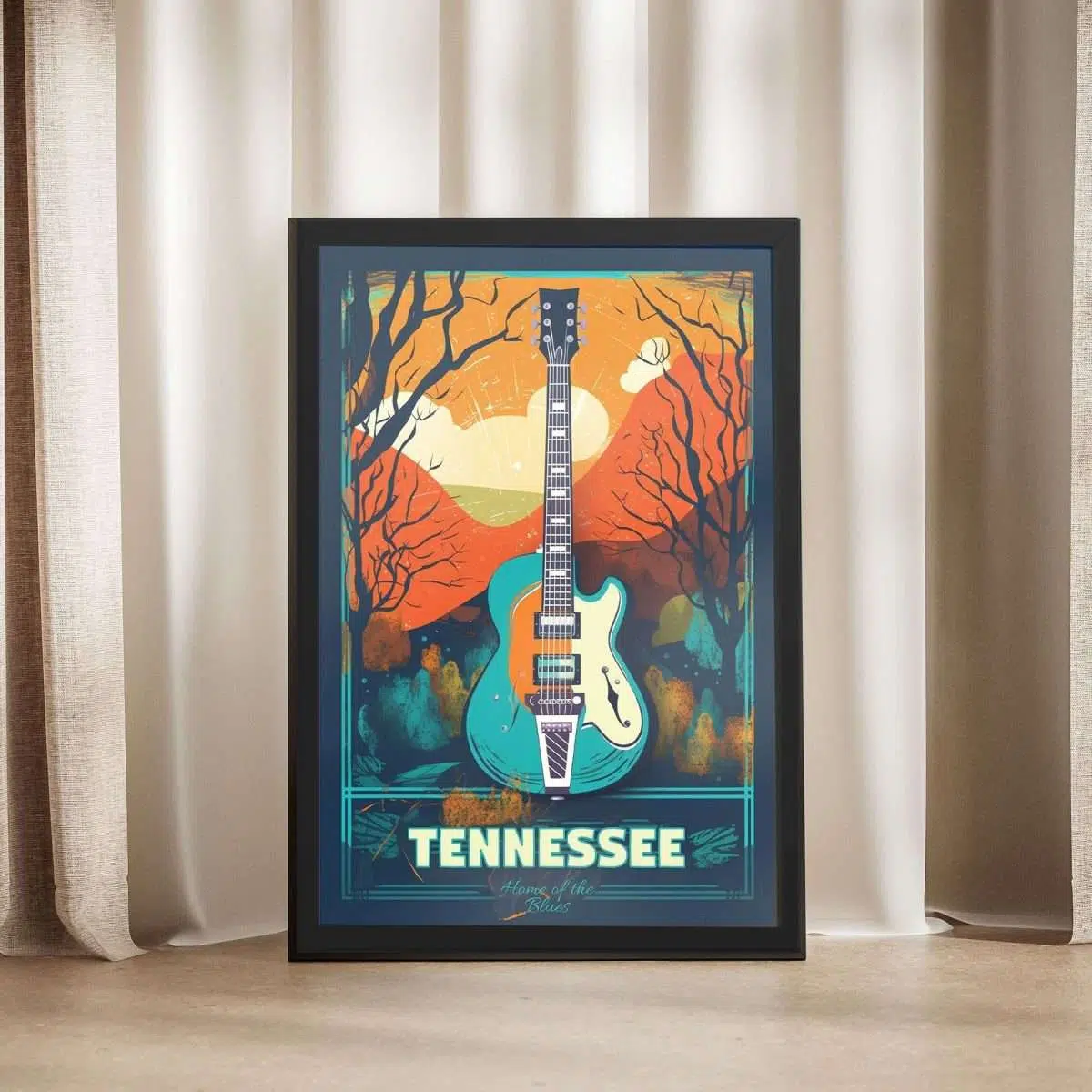 TENNESSEE Home Of The Blues Framed Poster