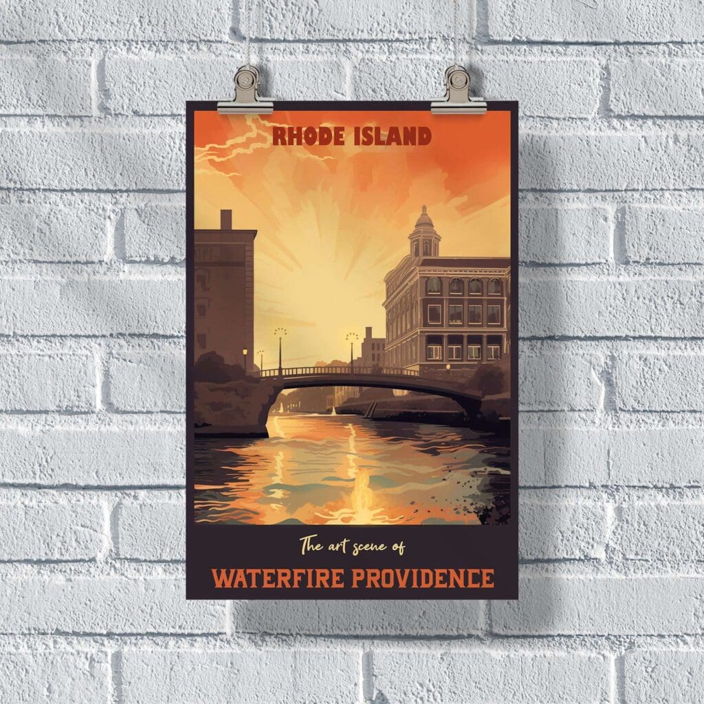 The Art Scene Of Waterfire Providence Poster