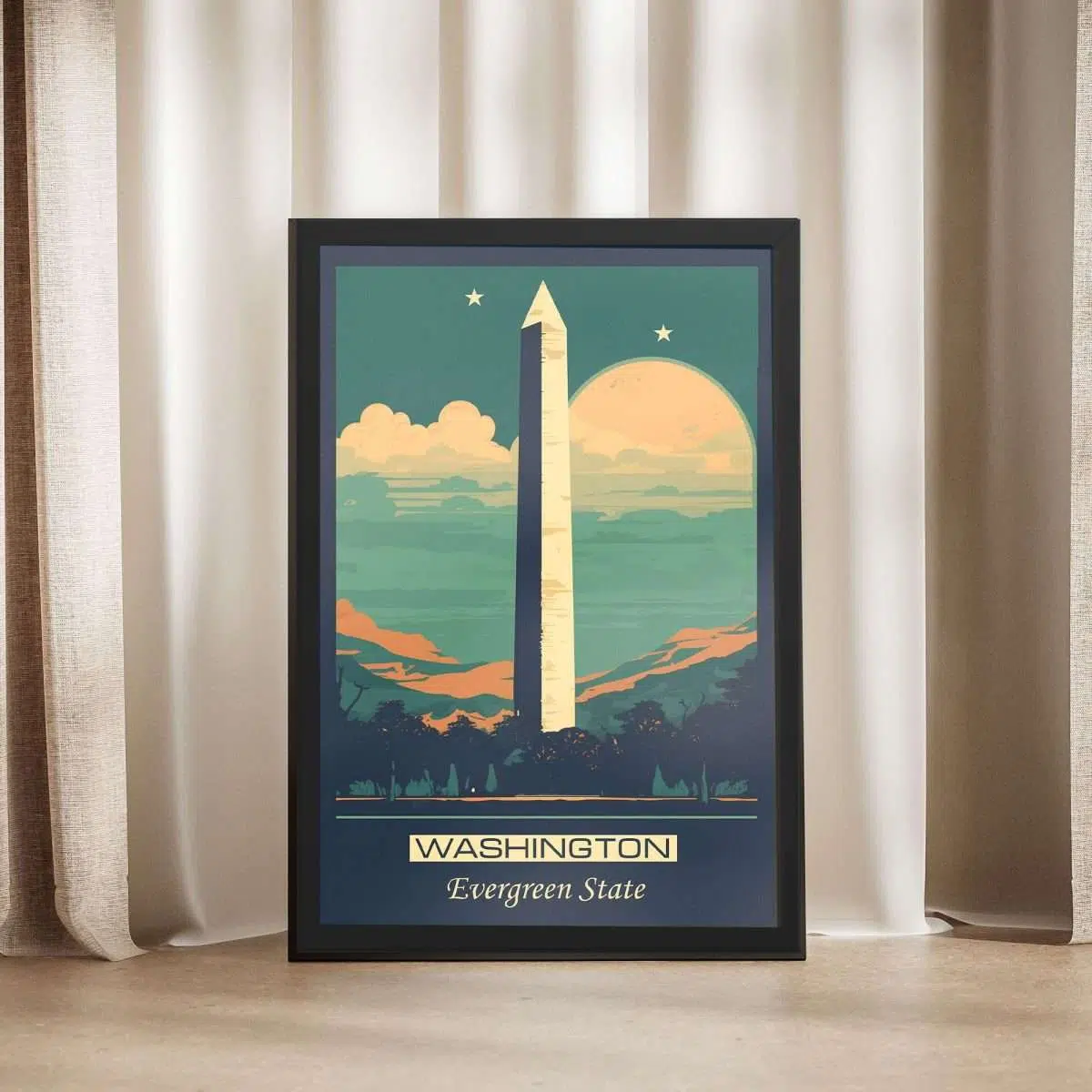 Washington Evergreen State Framed Poster