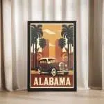 Alabama Car Palms Framed Poster