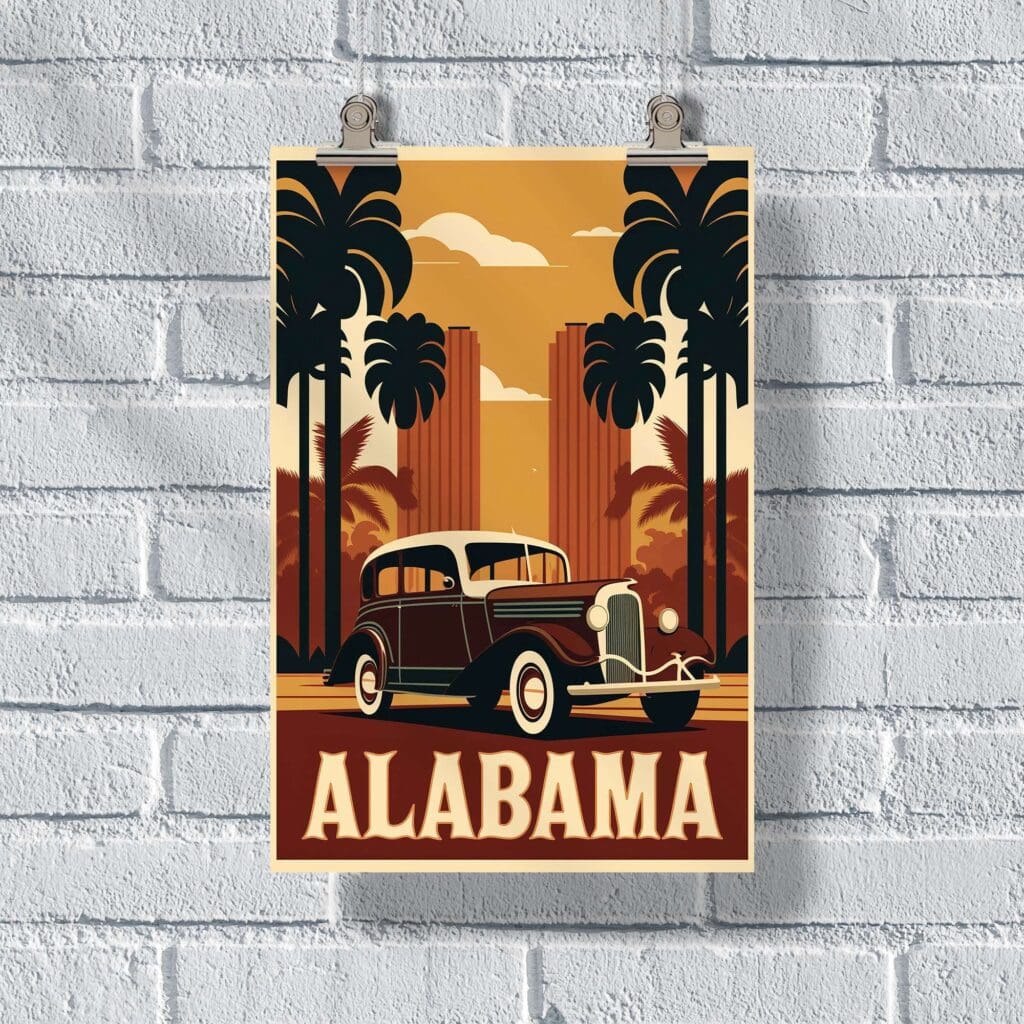 Alabama Car Palms Poster