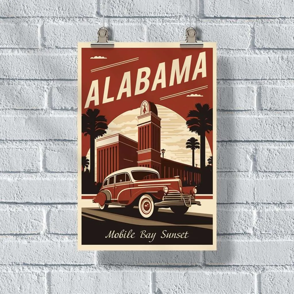 Alabama Mobile Bay Sunset Poster