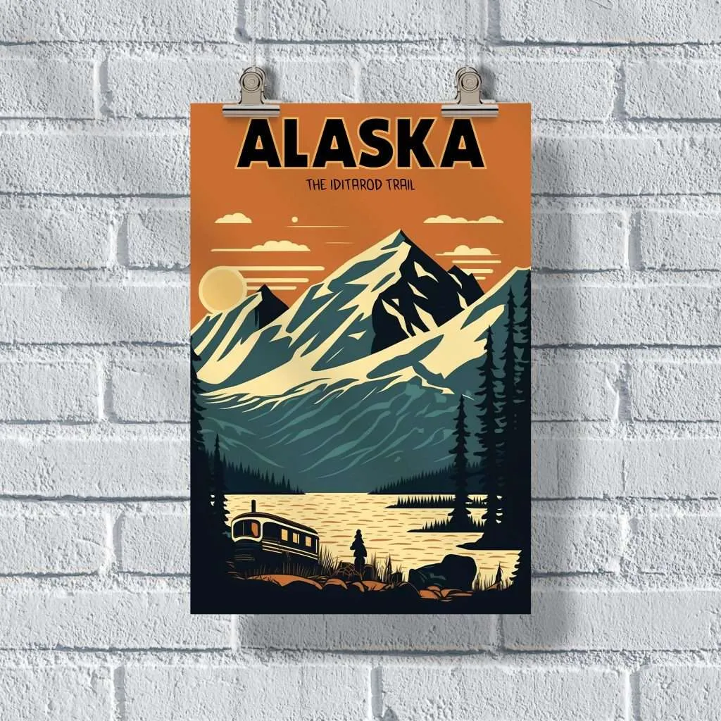 Alaska The Iditarod Trail Poster