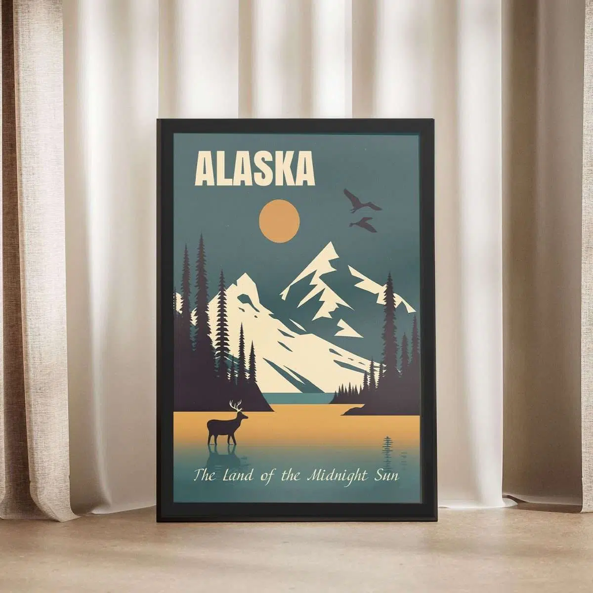 Alaska The Land Of The Midnight Sun Framed Poster