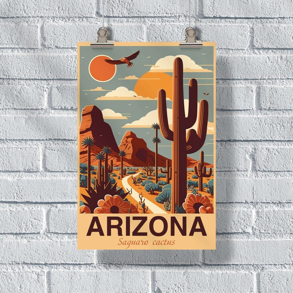 Arizona Saguaro Cactus Poster