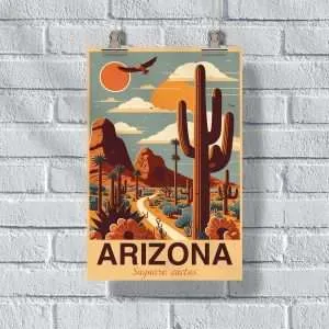 Arizona Saguaro Cactus Poster