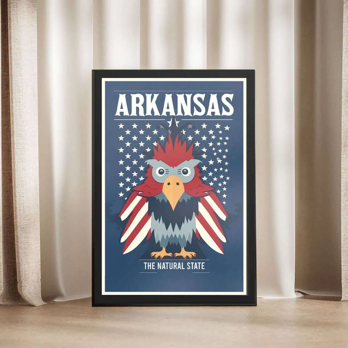 Arkansas The Natural State Bird Framed Poster