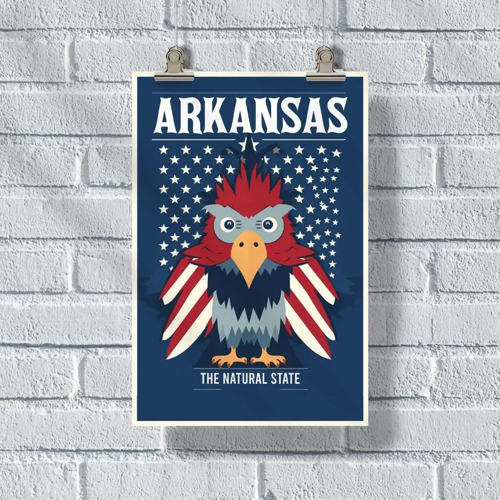 Arkansas The Natural State Bird Poster