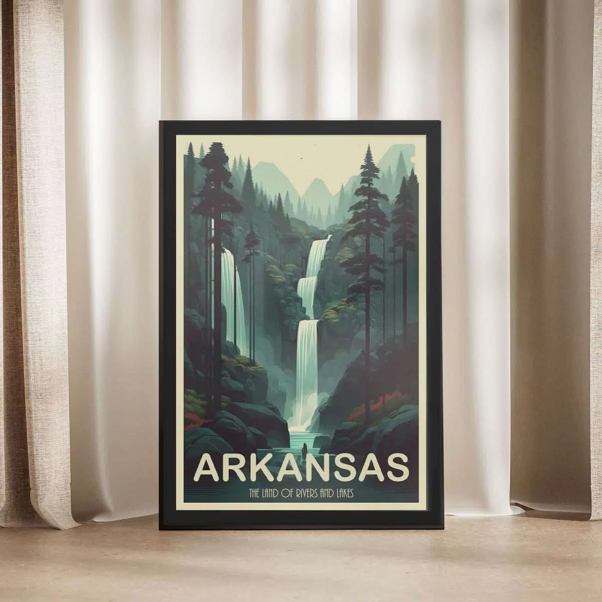 Arkansas The Land Of Rivers And Lakes Framed Poster