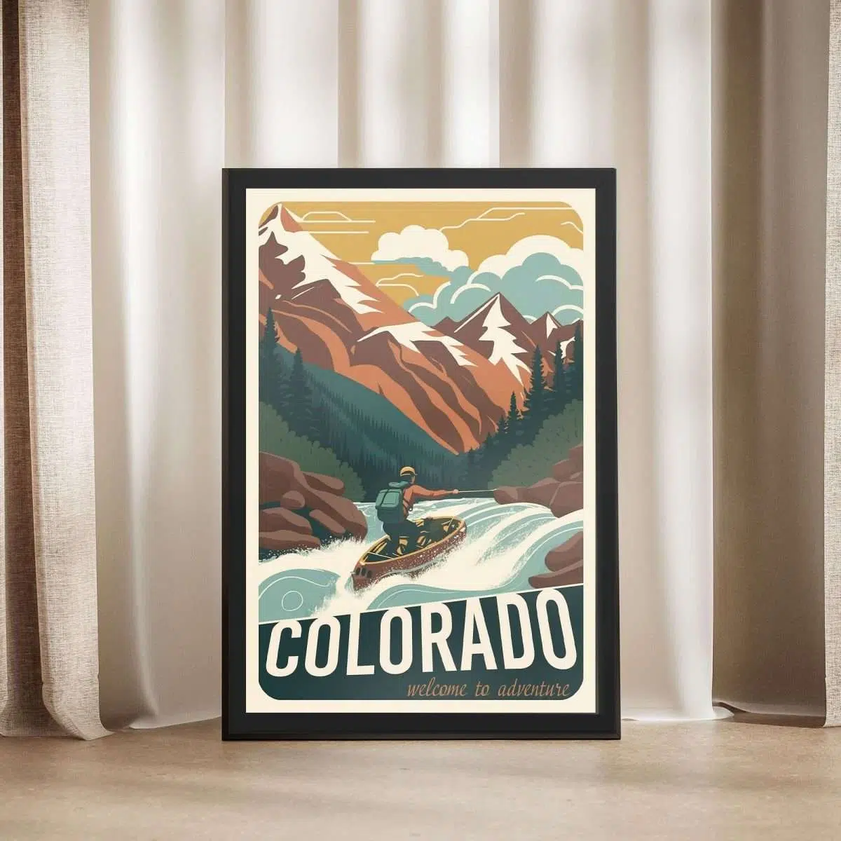 Colorado Welcome To Adventure Framed Poster