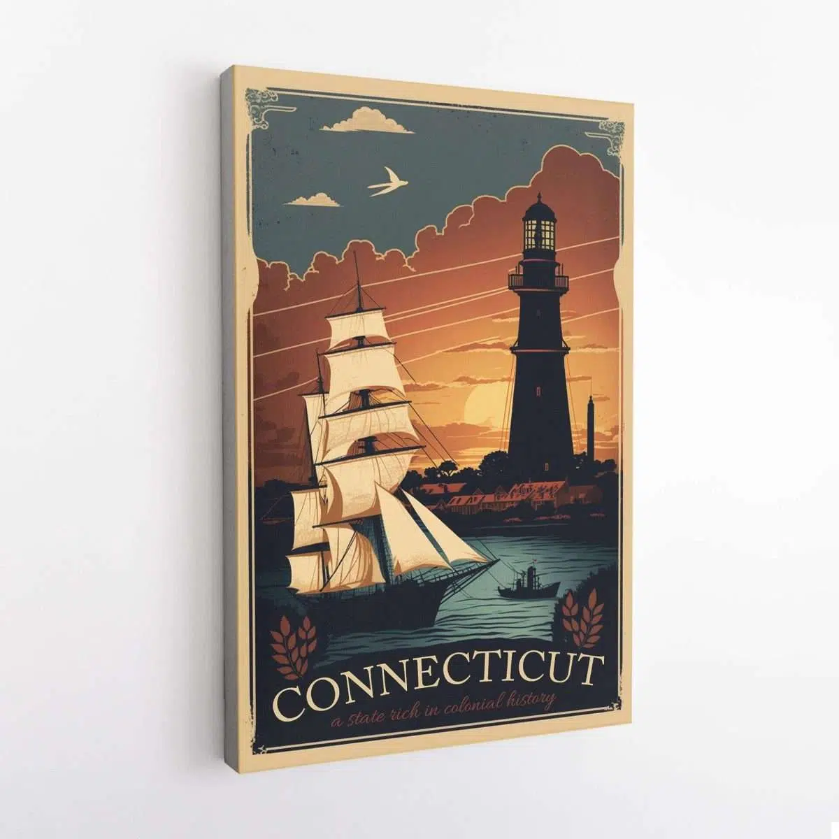 Connecticut A State Rich In Colonial History Canvas