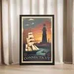 Connecticut A State Rich In Colonial History Framed Poster