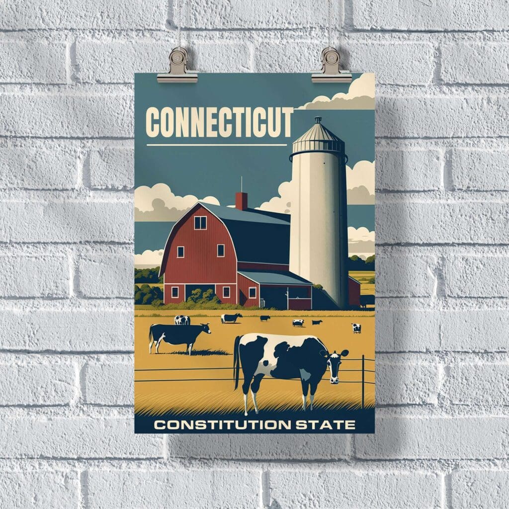 Connecticut Constitution State Poster