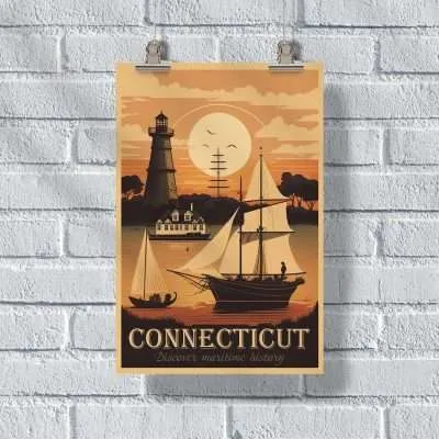 Connecticut Discover Maritime History Poster