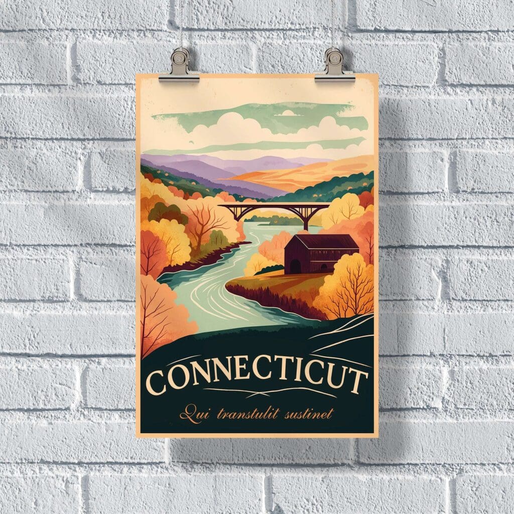 Connecticut Qui Transtulit Sustinet Poster