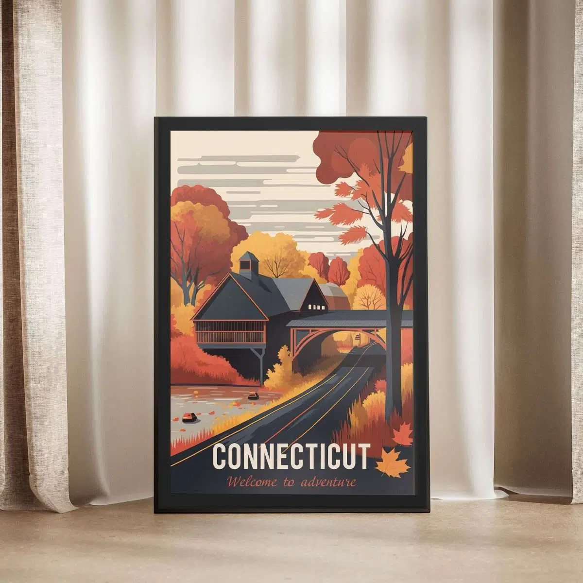 Connecticut Welcome To Adventure Framed Poster