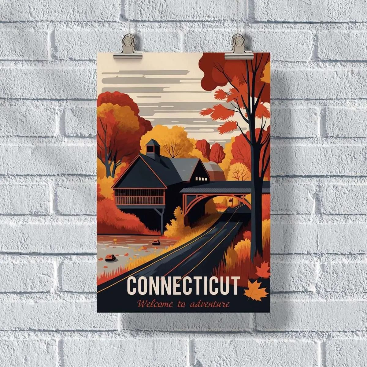 Connecticut Welcome To Adventure Poster