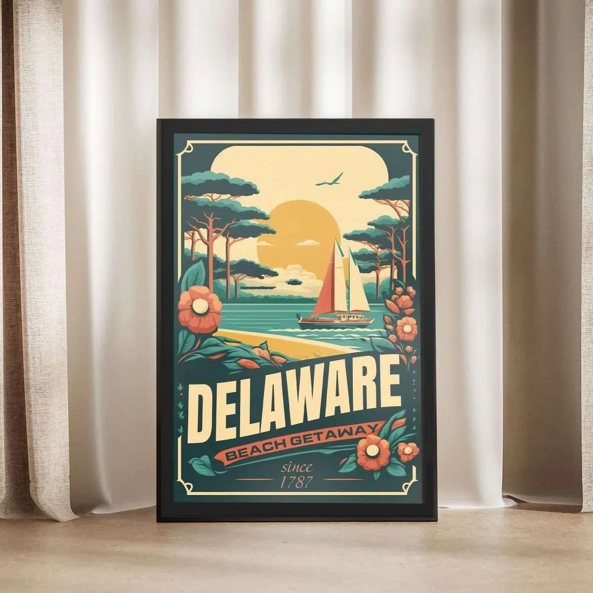 Delaware Beach Getaway Framed Poster