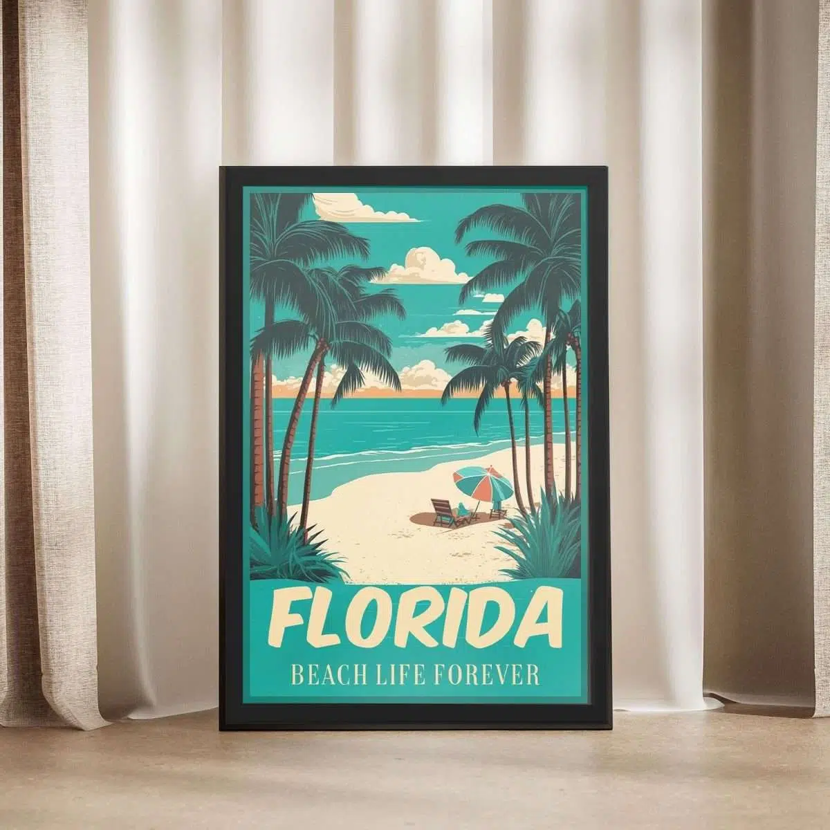 Florida Beach Life Forever Framed Poster