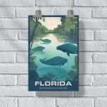 Florida Discover Manatee Paradise Poster