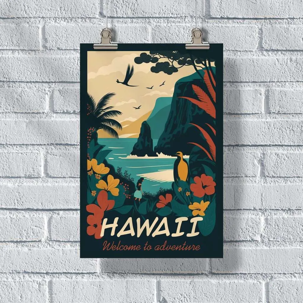 Hawaii Welcome To Adventure Poster