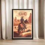 Idaho Explore The History Of The Wild West Framed Poster