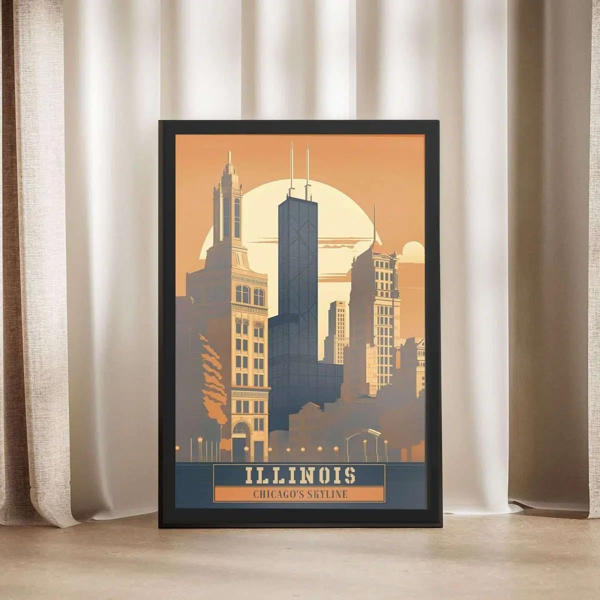 Illinois Chicago's Skyline Framed Poster