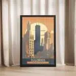 Illinois Chicago's Skyline Framed Poster