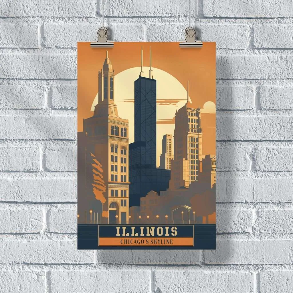 Illinois Chicago's Skyline Poster