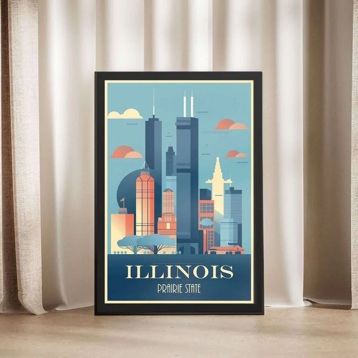 Illinois Prairie State Framed Poster