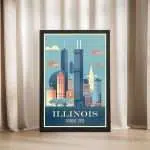 Illinois Prairie State Framed Poster