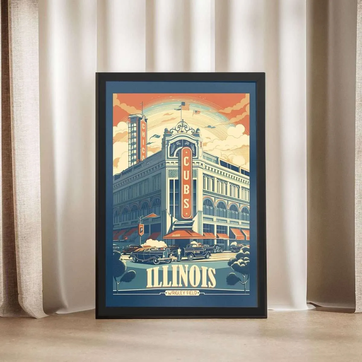 Illinois Chicago Cubs Wrigley Field Framed Poster