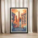 Illinois United States Framed Poster2