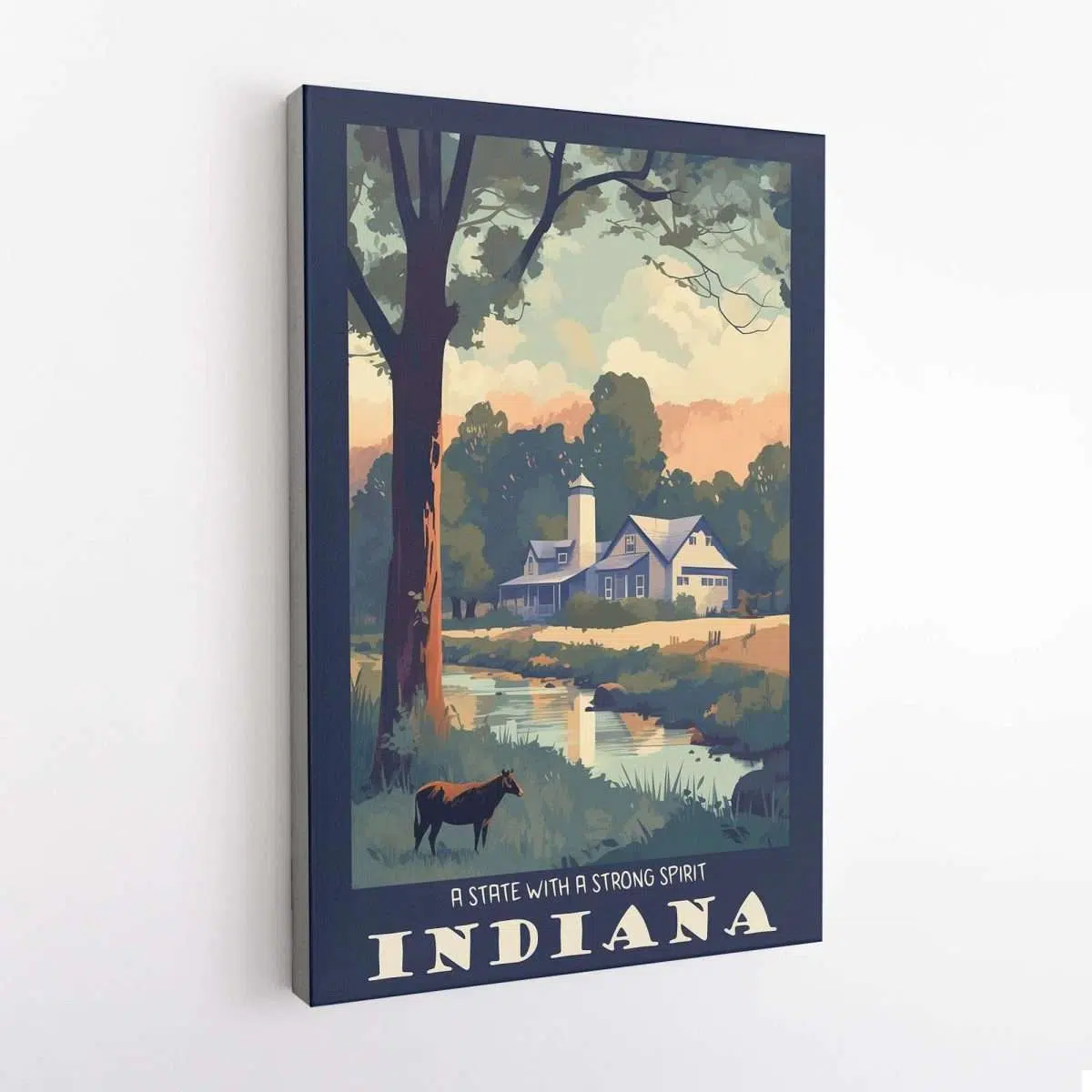 Indiana A State With A Strong Spirit Canvas