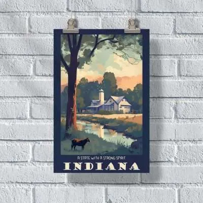 Indiana A State With A Strong Spirit Poster