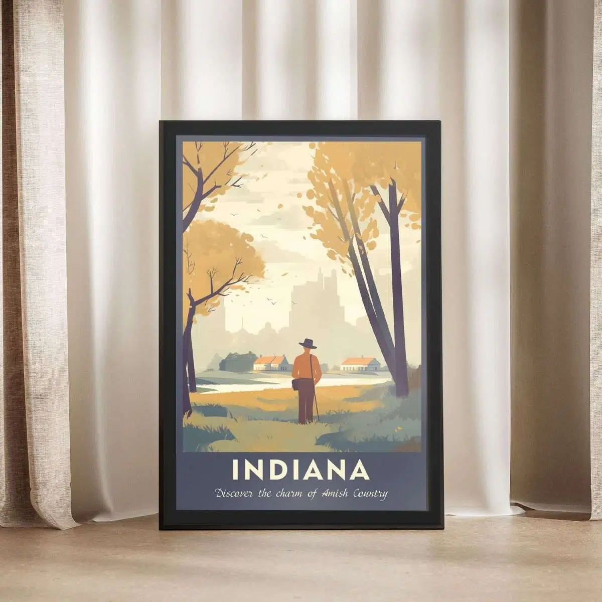 Indiana Discover The Charm Of Indiana's Amish Country Framed Poster