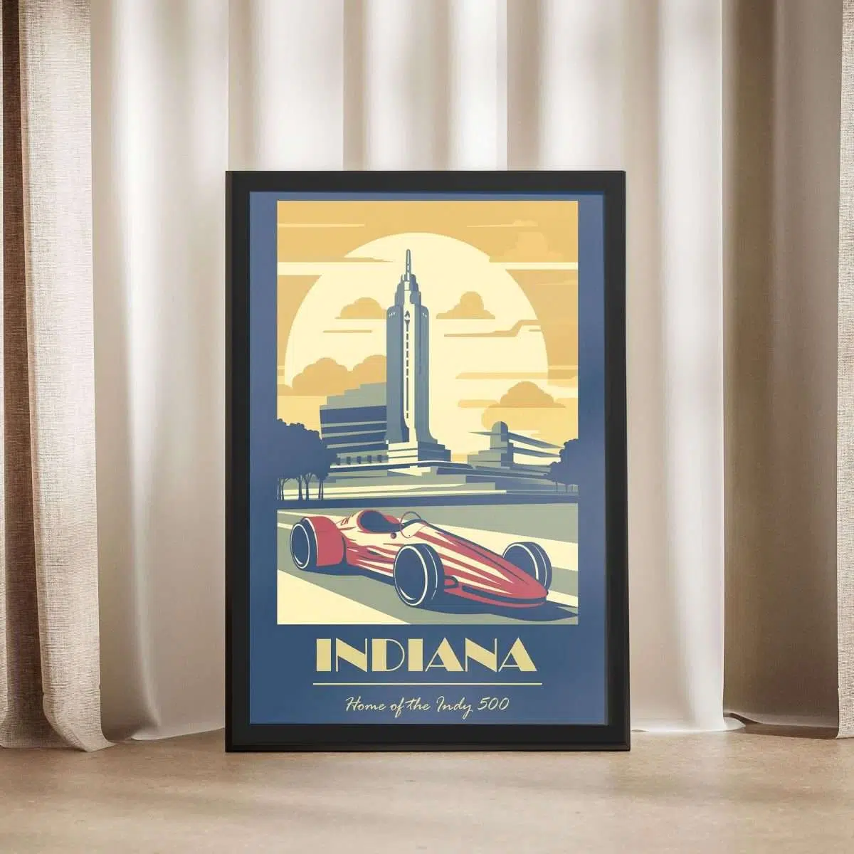 Indiana Home Of The Indy 500 Framed Poster