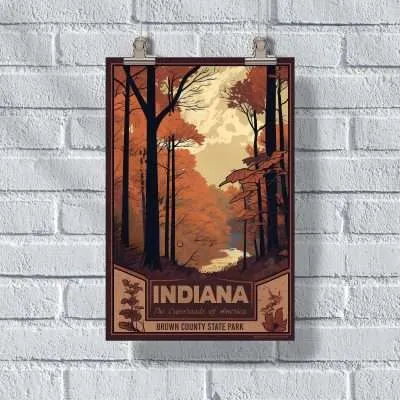 Indiana The Crossroads Of America Brown Country State Park Poster