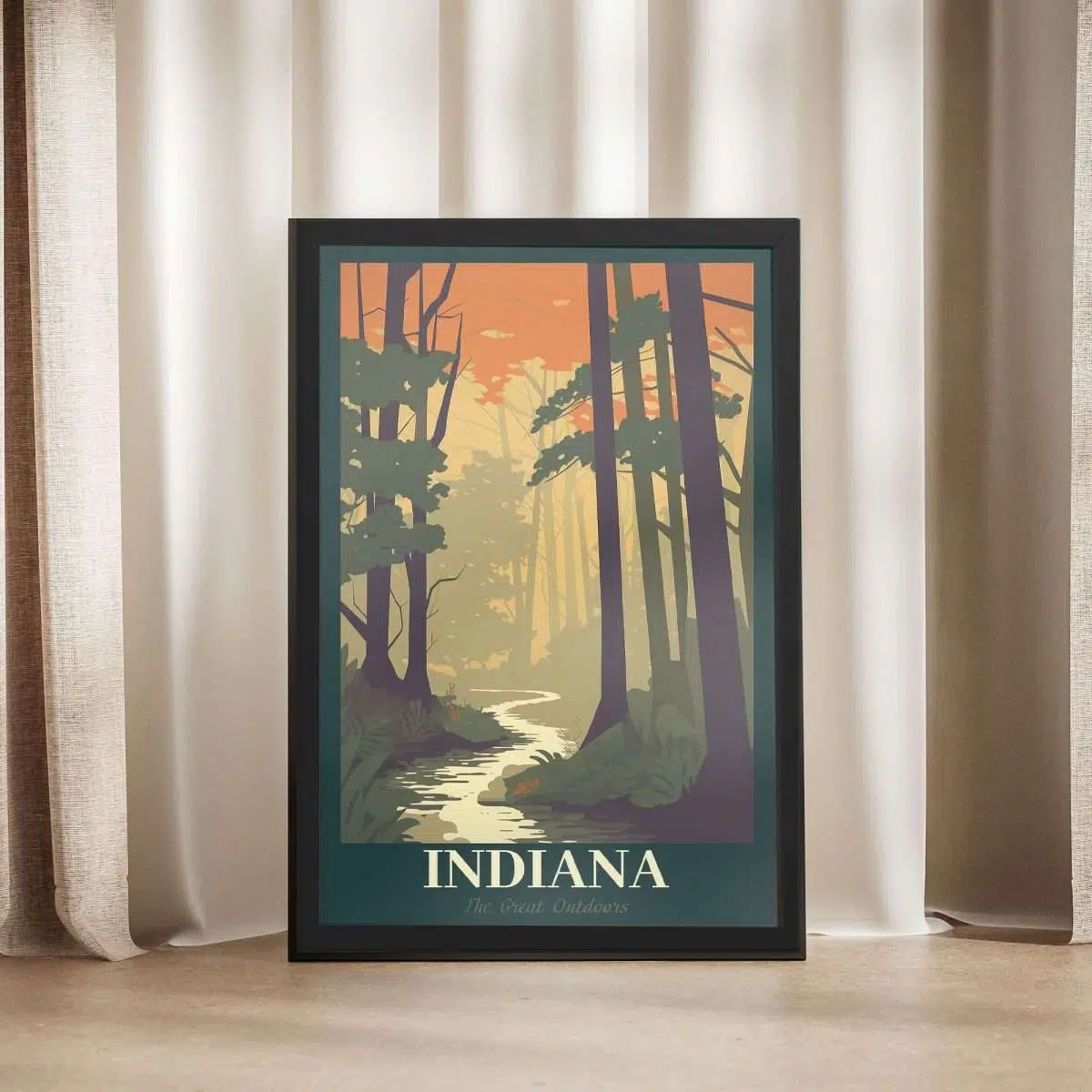 Indiana The Great Outdoors Framed Poster