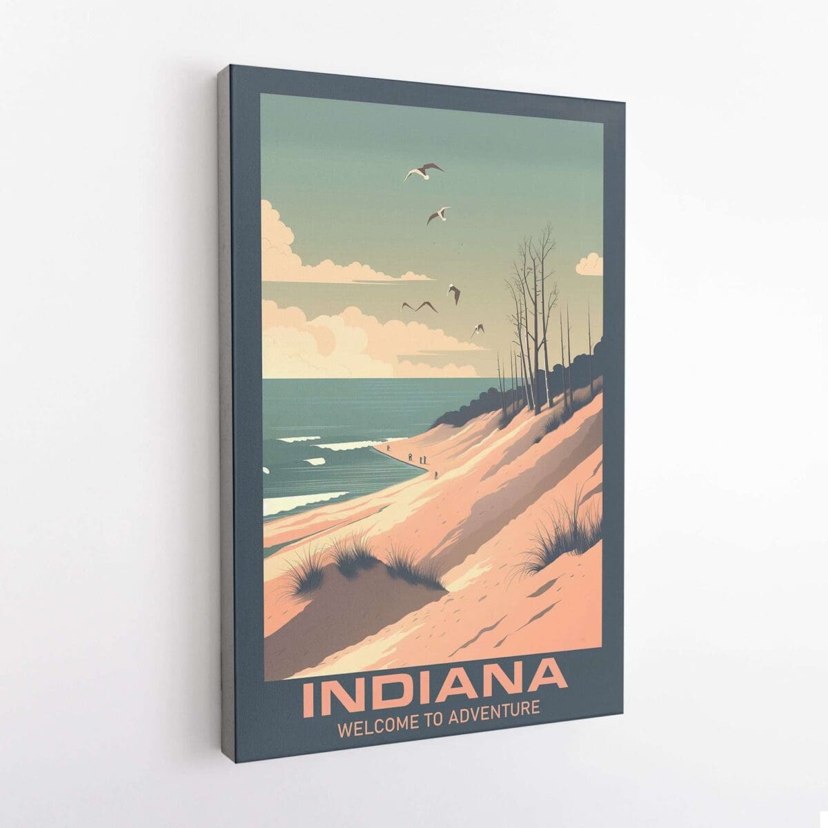 Indiana Welcome To Adventure Canvas