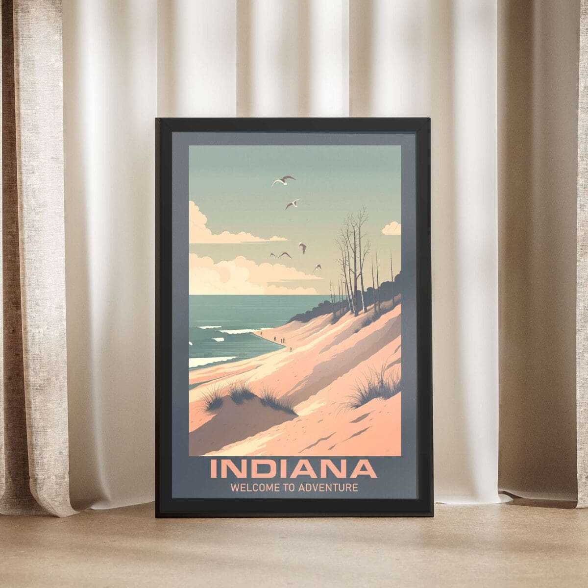 Indiana Welcome To Adventure Framed Poster